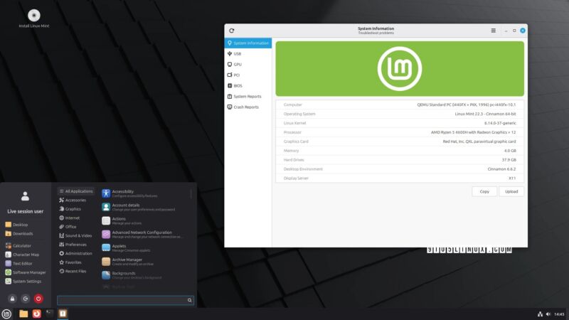 Image for the Tweet beginning: Linux Mint 22.3 “Zena” Beta